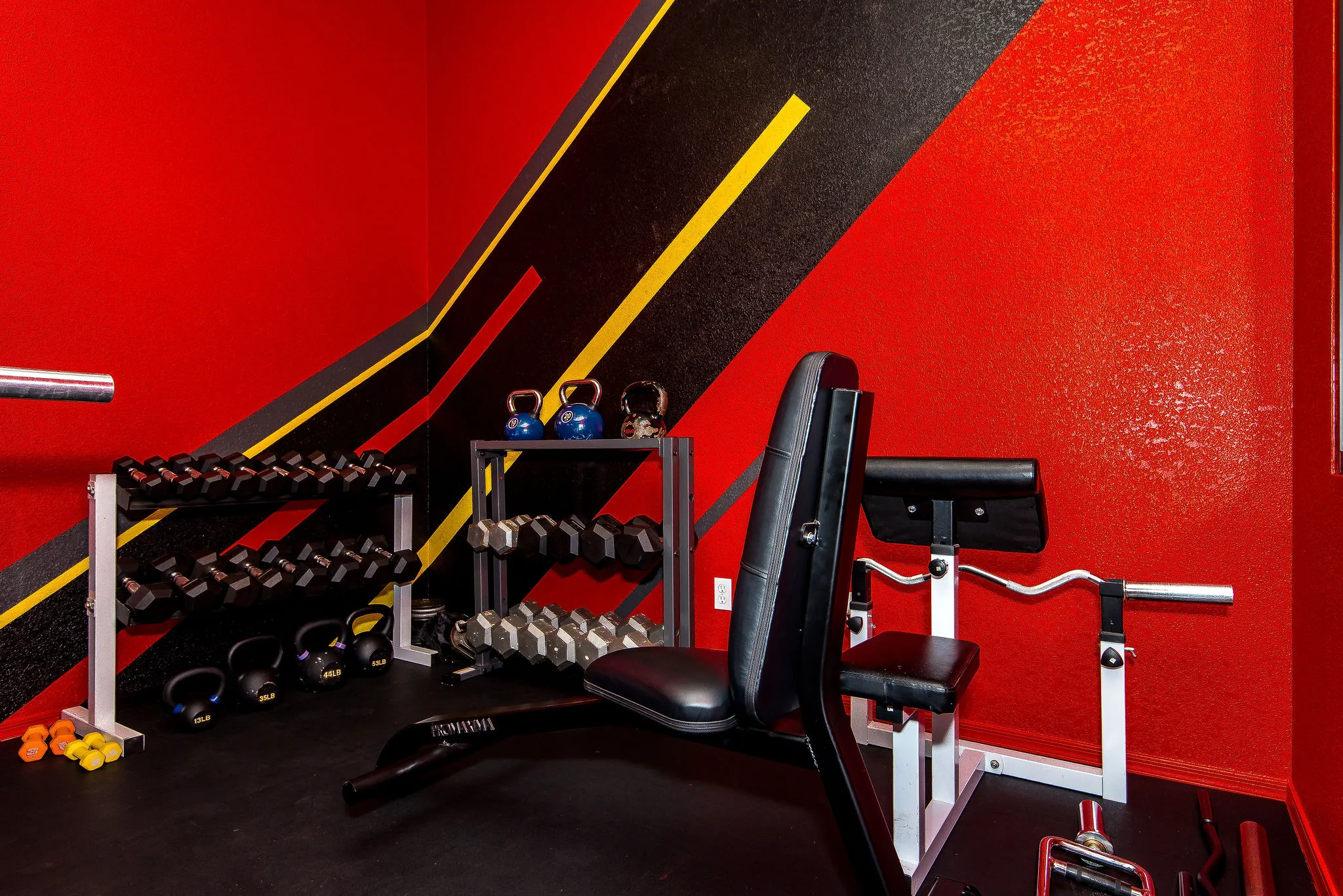 Fitness equipment ready for a workout session